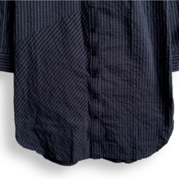 Finley Textured Striped Shirt Dress Long Sleeve Midi Classic Day Dress Medium - Picture 4 of 11